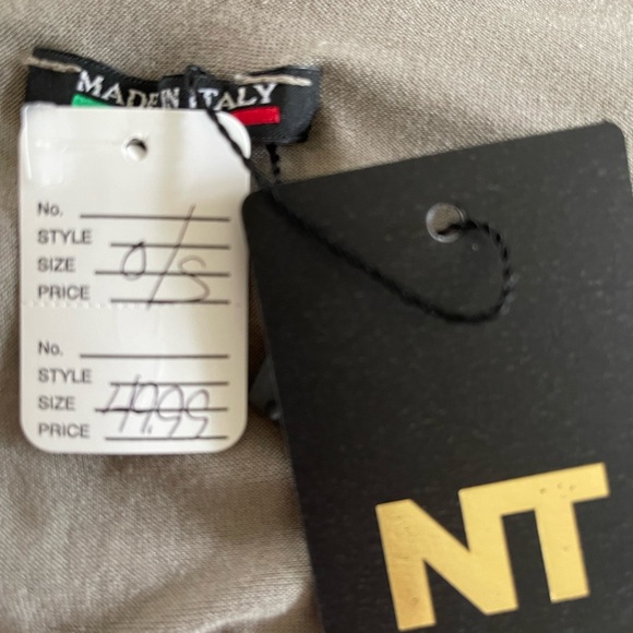 NTbyAmati  Silk Taupe Top w Sequin Embellishment One Size  Made in Italy - Picture 8 of 11